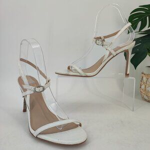 Sam Edelman Women's White Leather Heel Sandals 8M